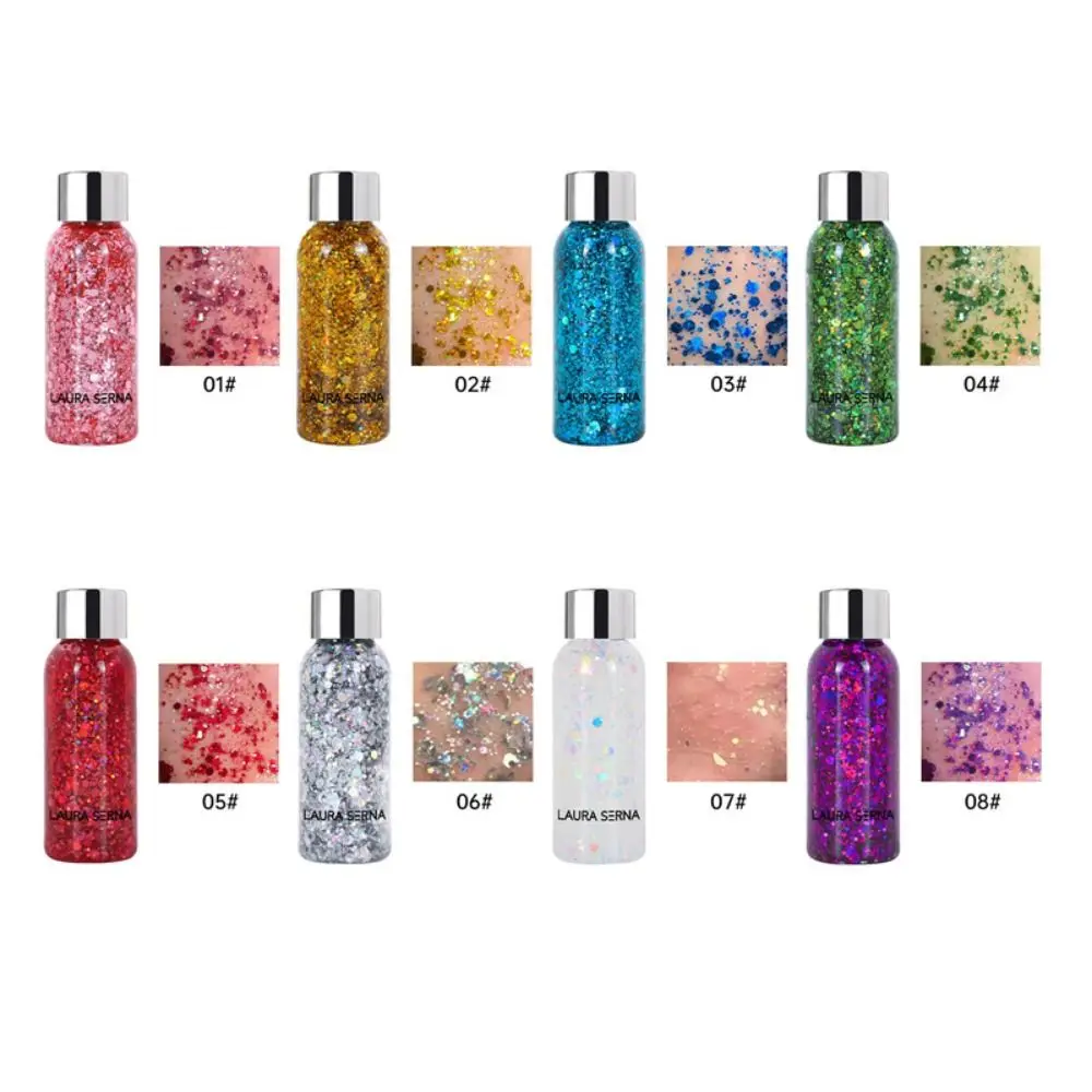 Gel, Sequins Face & Body Glitters Nine Colors Nail Hair Face Body Decoration Eye Glitters Cream Artistic Makeup