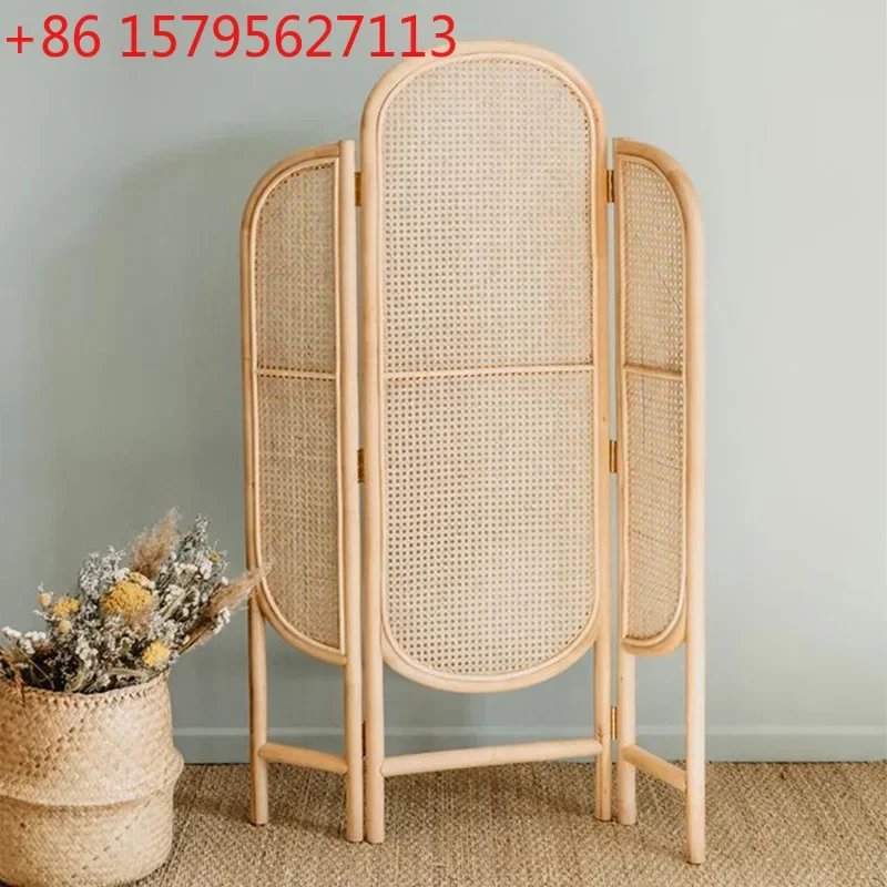 

Ротанговая ширма из массива дерева, перегородка для помещений, передвижная, для прихожей, складная, для ресторана
