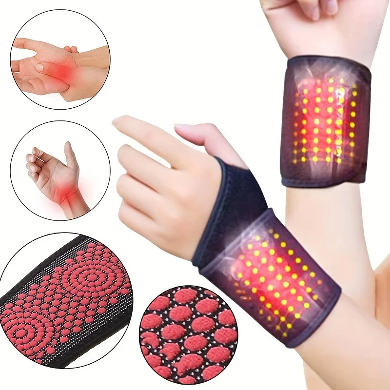 

Self heating technology magnetic wrist support - washable cloth wristband for pain relief and relaxation