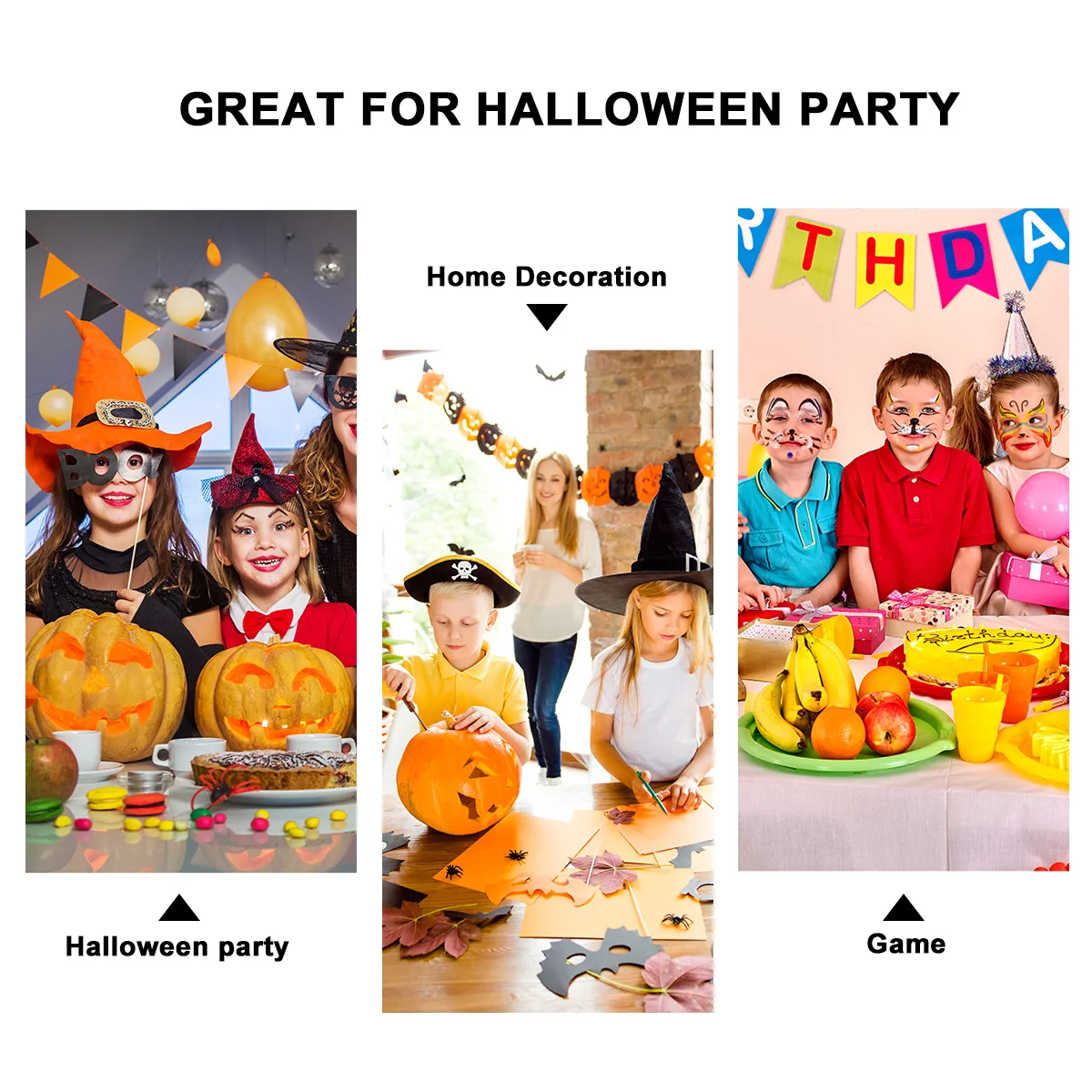 

4 Bags Pumpkin Confetti Decoration Halloween Decorations Transparent Plastic Creative Table