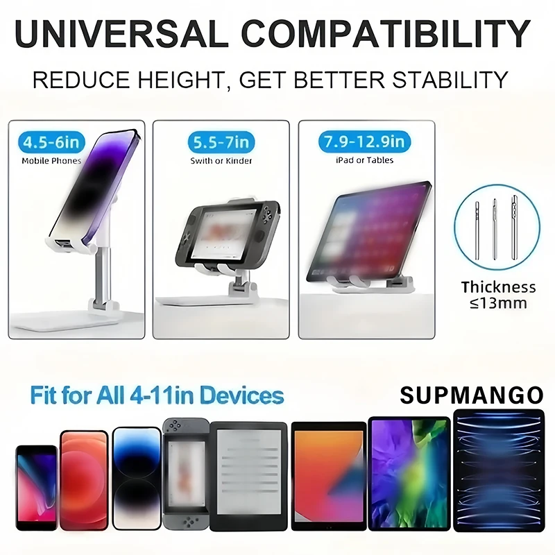 Desktop Folding Mobile Phone Holder Expandable Storage Support Desk Mobile Phone Holder Suitable For IPhone IPad Adjustable