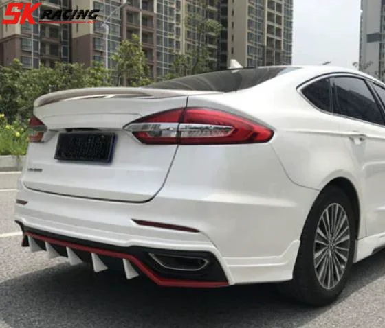 For Ford Mondeo Fusion 2019 ABS Rear Bumper Diffuser Spoiler Lip Body Kit