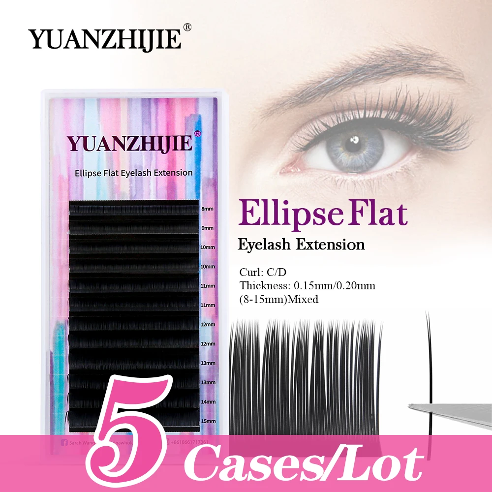 

5cases/lot Matte Dark Flat Lash Extension Split Tips Individual Flase Mink Eyelashes Split-tips Individual Faux Flat Lash Makeup