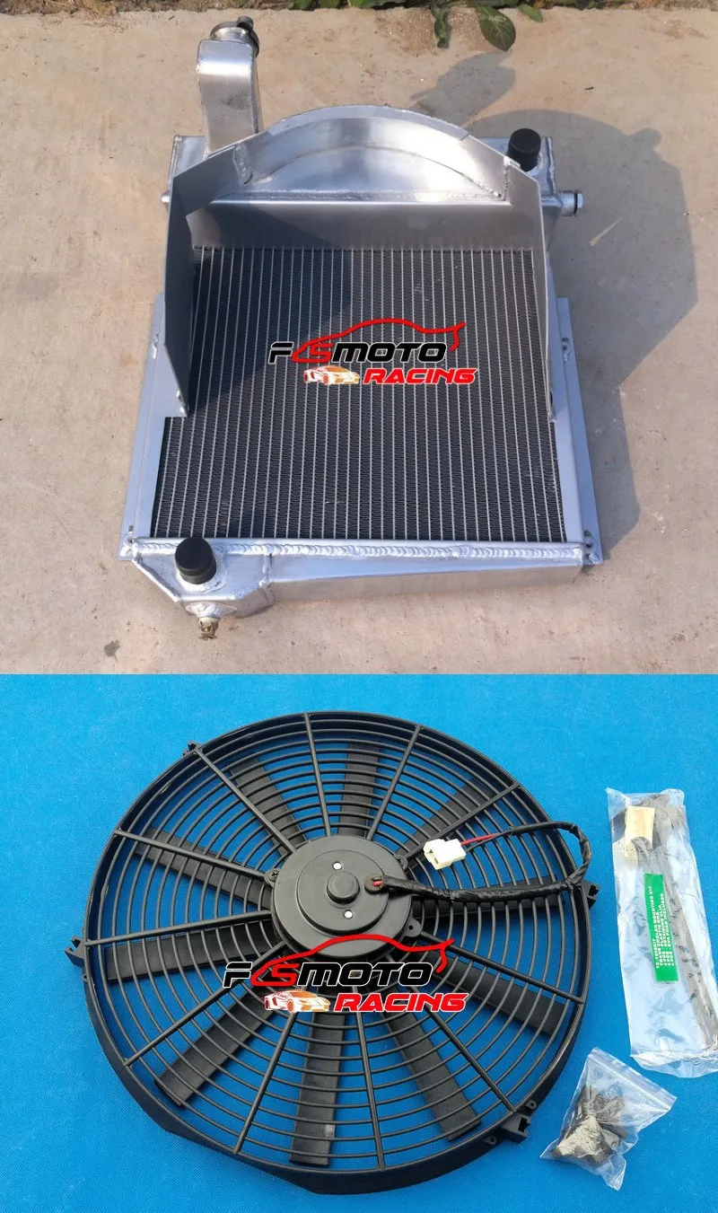 Aluminum Radiator + Fan For Austin Healey Sprite Bugeye/MG Midget -67 MT Manual
