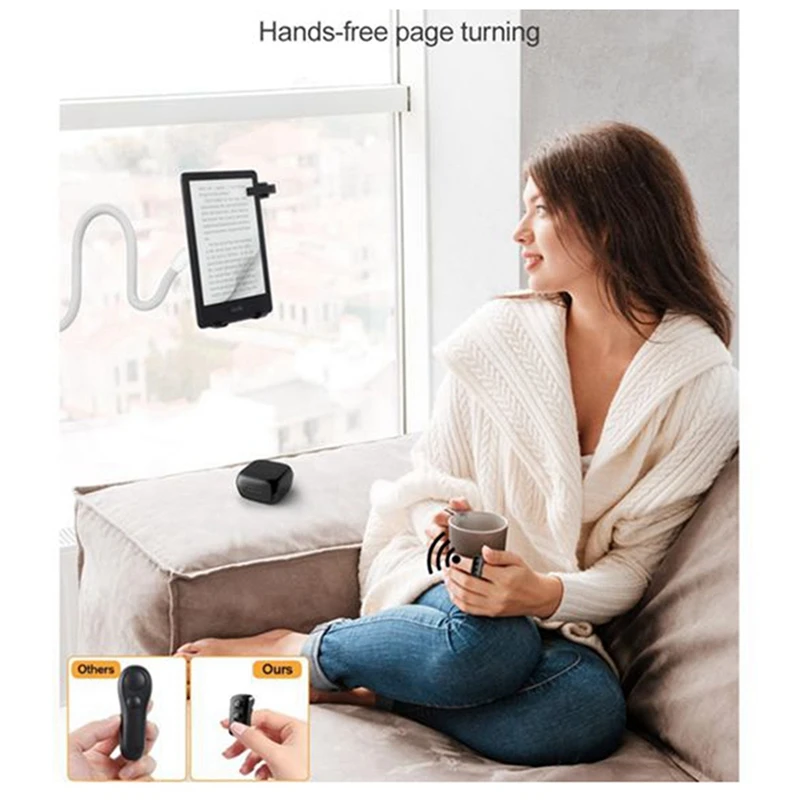 حلقة تيرنر للصفحة للتحكم عن بعد لواحة Kindle Paperwhite، وحدة تحكم القارئ الإلكتروني بلوتوث، حلقة Tiktok، مصراع الكاميرا