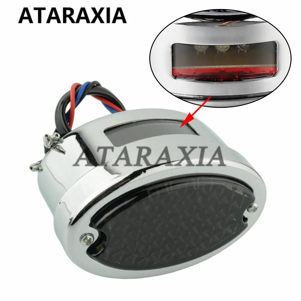Retro LED Tail Light License Plate Lights Bracket For Harley Brake Stop Lights For Chopper Bobber Taillight Cat Eye Rear Lamp