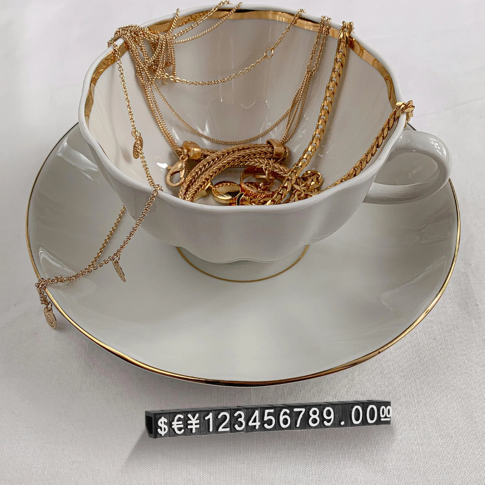 10Sets Plastic Price Display Block for Jewelry Clothes Crafts Adjustable Pricing Label Stand for Store Counter Use