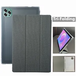 Funda de cuero inteligente para BMAX Tab i11 Plus, funda para tableta PC de 10,1 pulgadas para BMAX Tab i14 Plus, carcasa trasera transparente de TPU suave