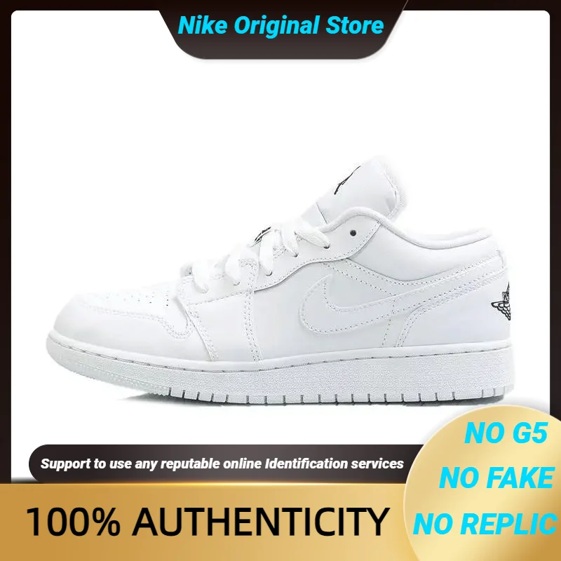 Nike Jordan 1 Low GS White Black Sneakers shoes 553560-101