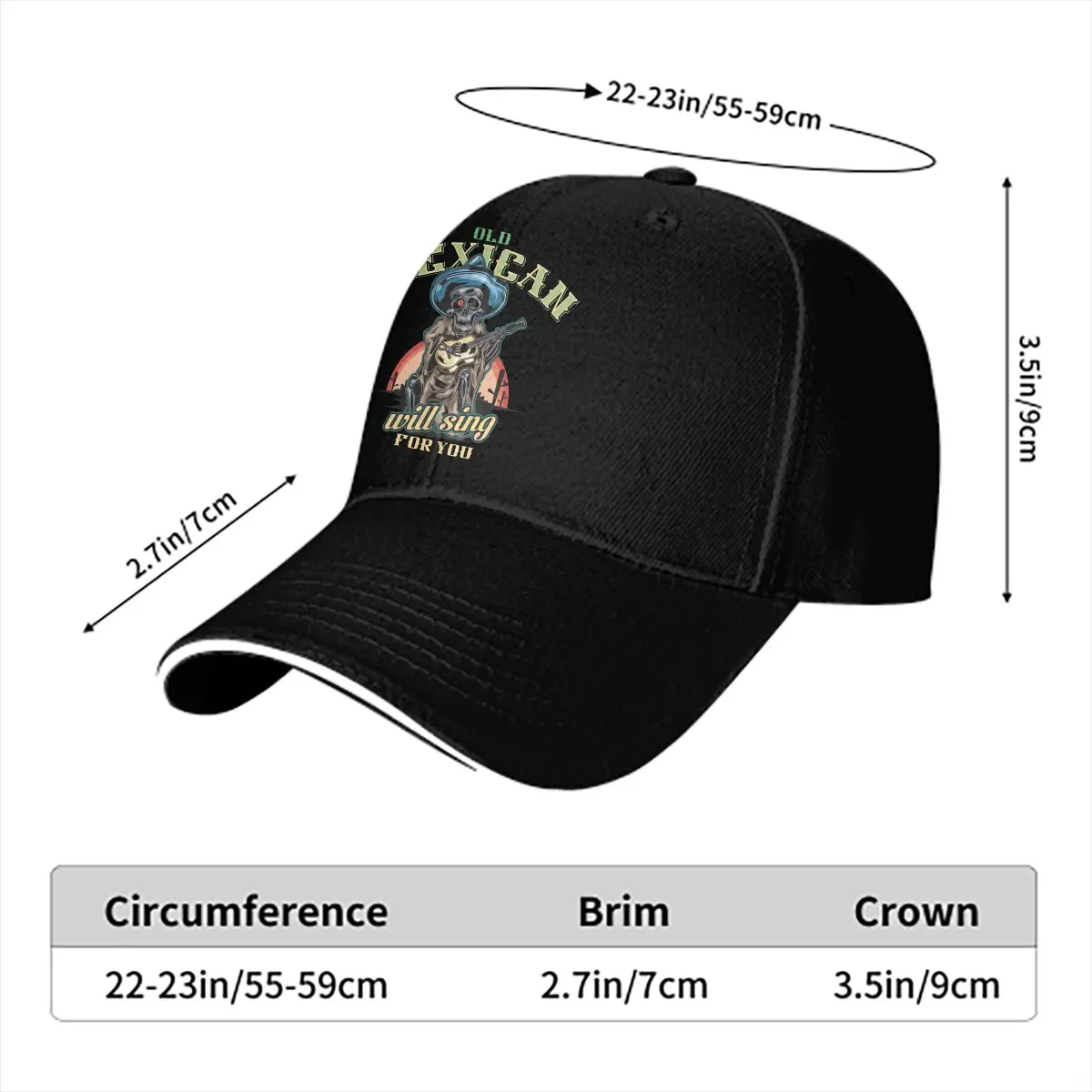 Will Sing for You Zombie Baseball Cap Men Hats Women Visor Protection Snapback Mexican Skull Santa Muerte Caps