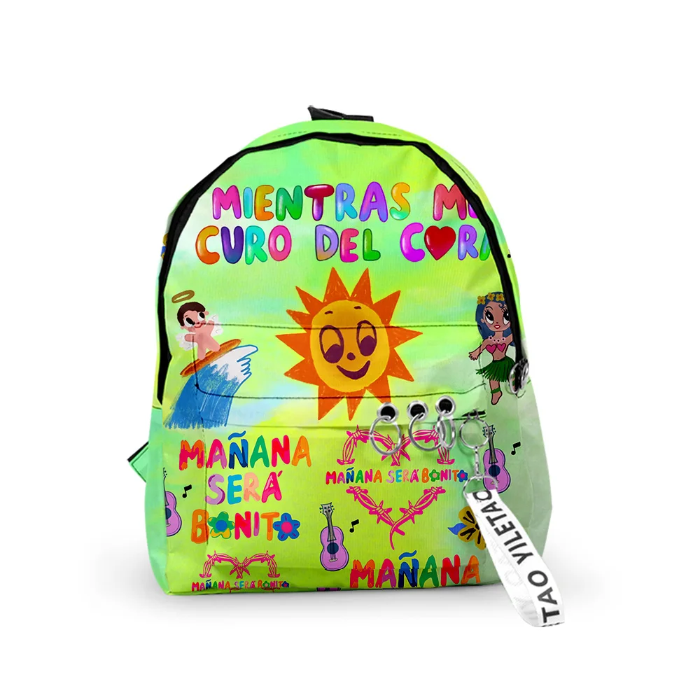 Classic Manana Sera BonitoI Backpacks Boys/Girls pupil School Bags 3D Printed Keychains Oxford Waterproof Cute Small Backpacks