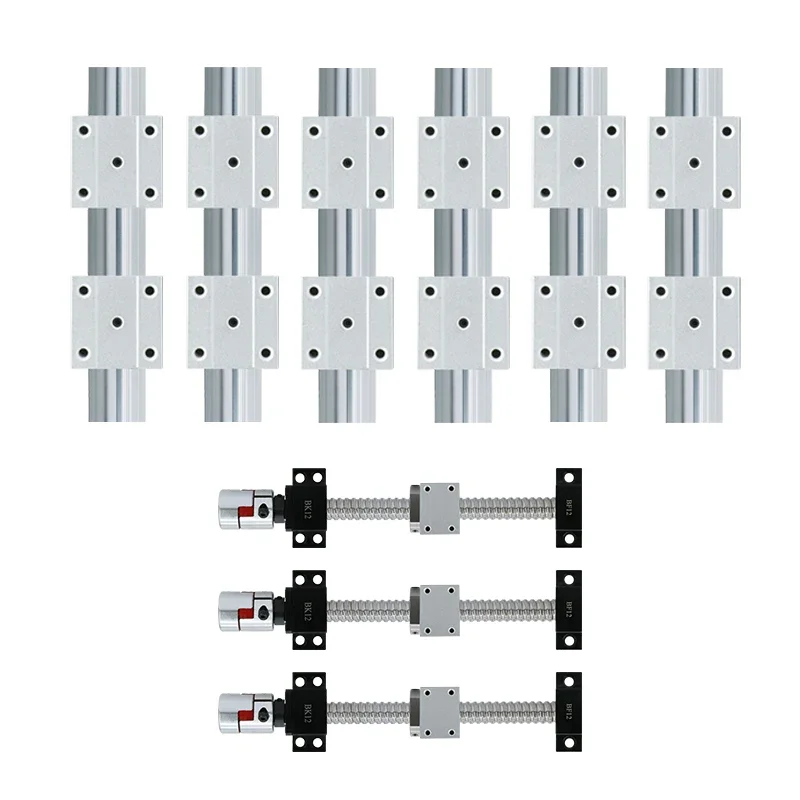 6 sets linear rail SBR20- L400/1300/1500mm+SFU1605-450/1350/1550/1550mm ball screw+4 BK12/BF12+4 DSG16H nut+4 Coupler