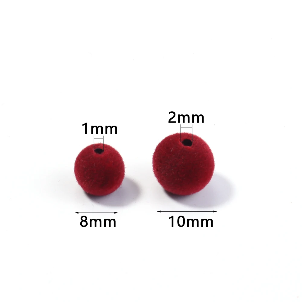500g/lot 8 10mm Colored Velvet Resin Beads Round Loose Spacer Bead For Jewelry Making DIY Bracelet Earring Accessories Wholesale