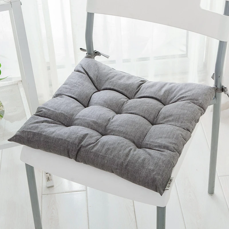 

Thickened Cushion Dining Chair Pad Waterproof Cotton and Linen Office Cushion Student Non-slip Seat Pad Hip Pad Tatami Cushion