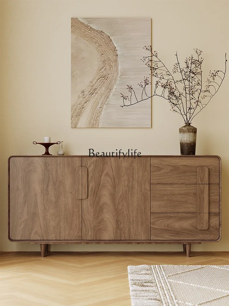 

Zhonggu Solid Wood Sideboard Hallway Living Room Wall Cupboard Home Walnut Bedroom Locker