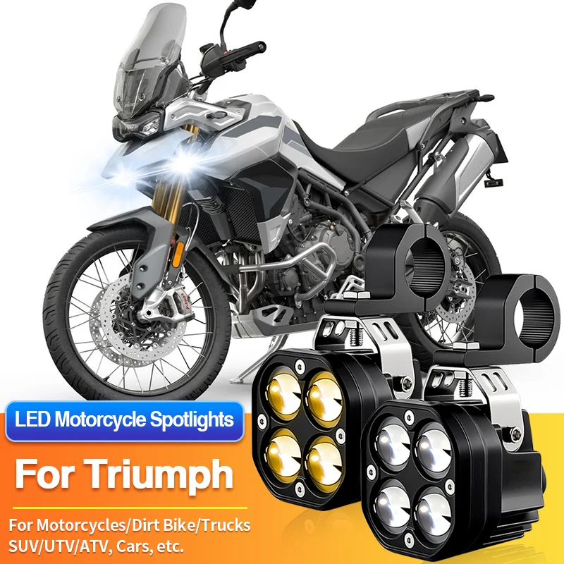 

1 Set LED Motorcycles Headlight 2-Color Spotlight Truck ATV for Triumph Street Scrambler/Street Triple/Street Twin/Thruxton RS