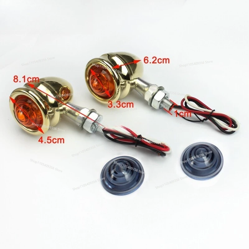 For X48 72 Brass LED Directional Signal Turning Light for Motorcycle Retrofit