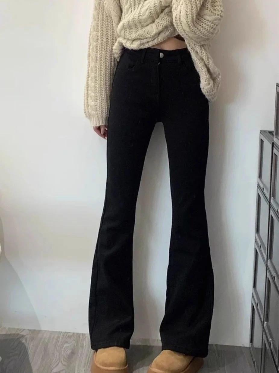 Bootcut Jeans Loose Fit Dames Authentiek Echt Echt Echt Werkelijk Puur Natuurlijk Ruw Maagd Klassiek Traditioneel Conventioneel Effen