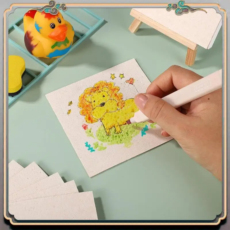 ورق نسيج رغوي سحري A46M-20X، ورق رسم نسيج رغوي لبطاقة السليلوز البيضاء لمستلزمات الأطفال الفنية ذاتية الصنع #6