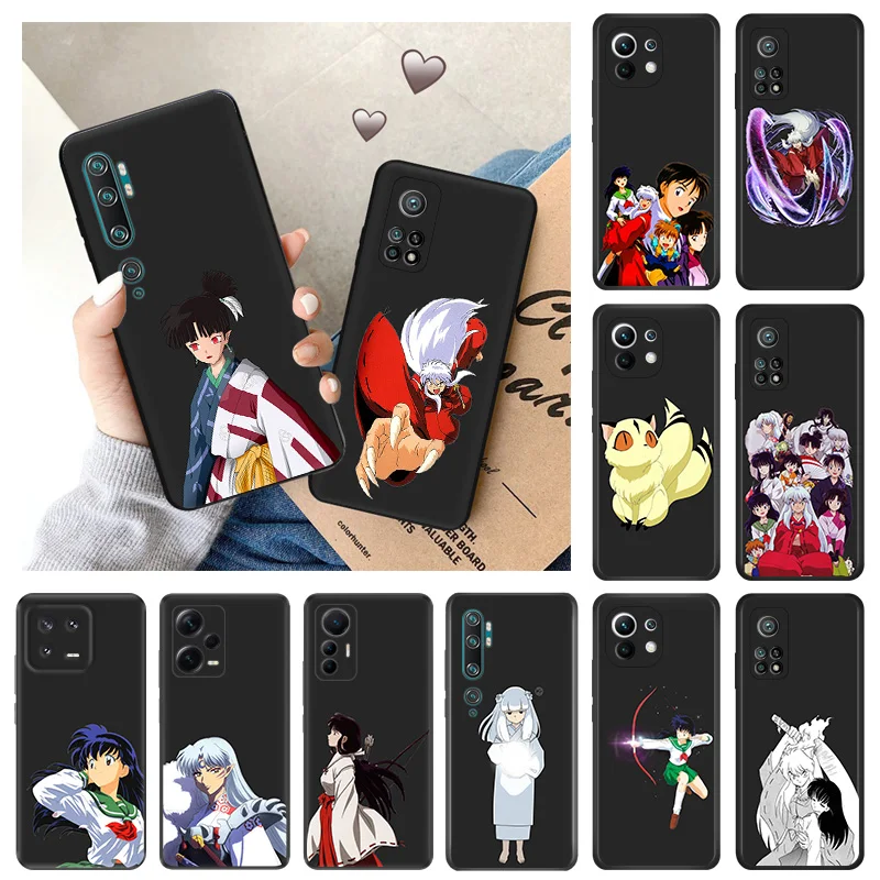 Capa preta para telefone Inuyasha, capa macia, anime, Redmi Note13 Pro 5G Note12 13C Xiaomi 12 Pro 12 Lite 12T 12x 12c