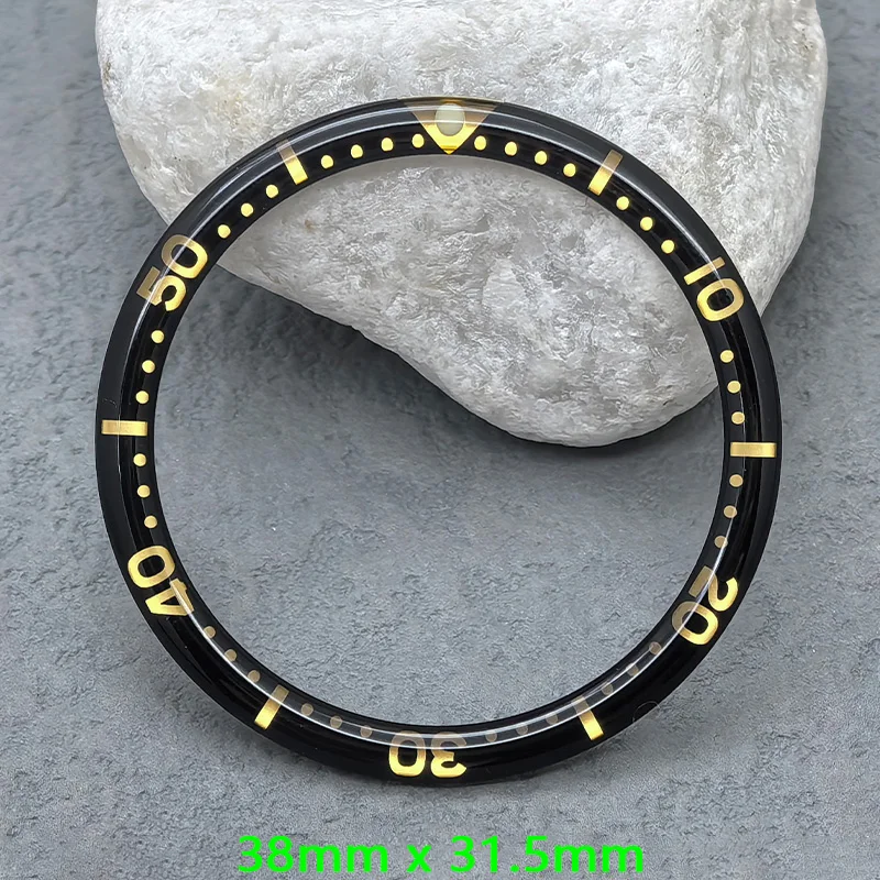 NH35 Case Bezel Ring 38mmX31.5mm Flat Resin Aluminium Bezel Fits SKX007 SKX009 SRPD Case NH36 NH35 Movement Watch Repair Parts - view 4