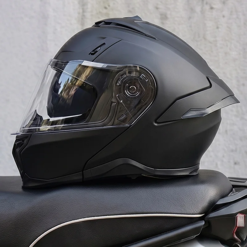 Factory Wholesale Dot Certified Modular Motorcycle Helmet Dual Visor Crash-Resistant Abs Motocross Motorcycle Flip up Helmets
