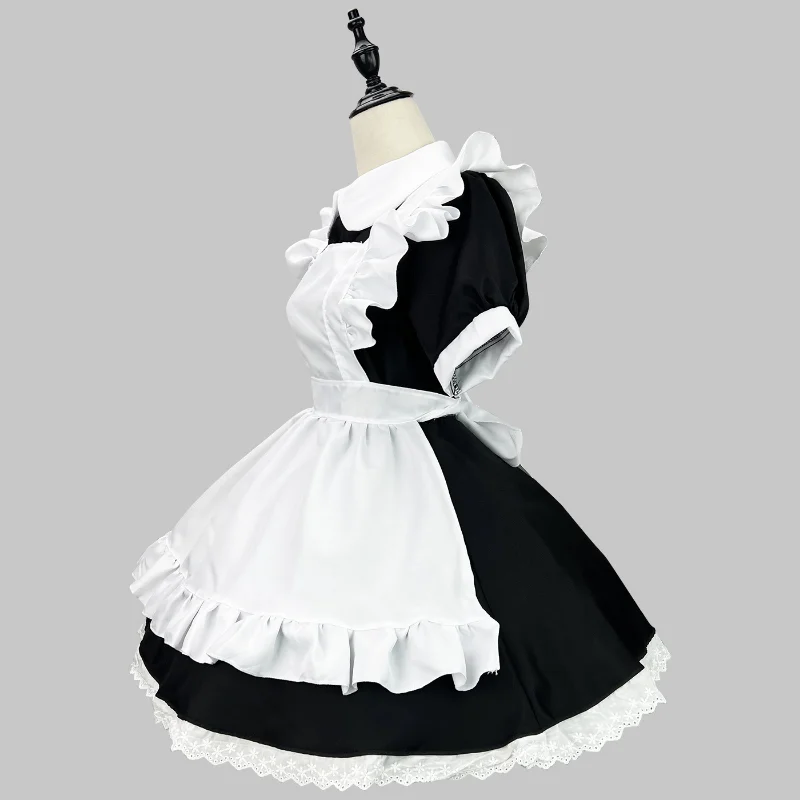 Classic Maid Anime Cosplay Costume Black White Plus Size Apron Maid Cat Girl Kawaii Japanese Outfits Party Princess Lolita Dress