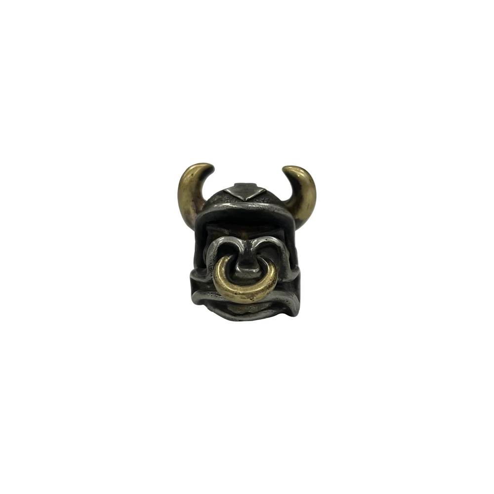 Brass Knife Beads for Paracord EDC Outdoors Tools Animal OX Horn Moveable Ring DIY Necklace Key Accessories Umbrella Gift Men