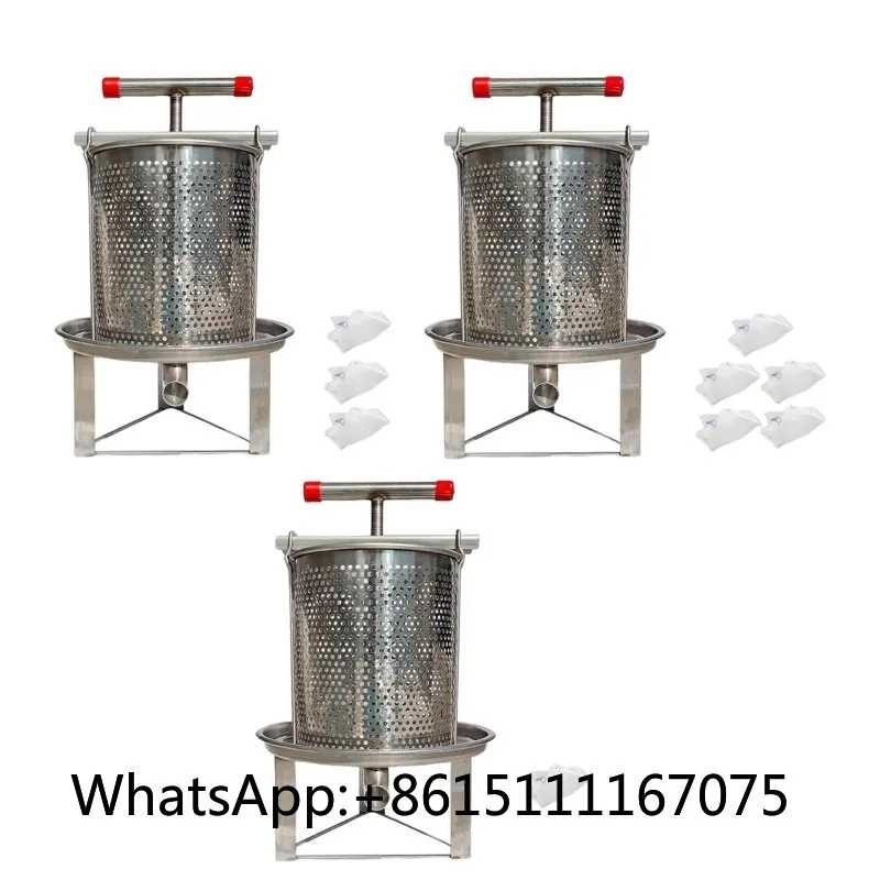 Household Stainless Steel Honey Presser Large Size Honey Extraction Equipment Manual Press For Home Wine Honey Processing