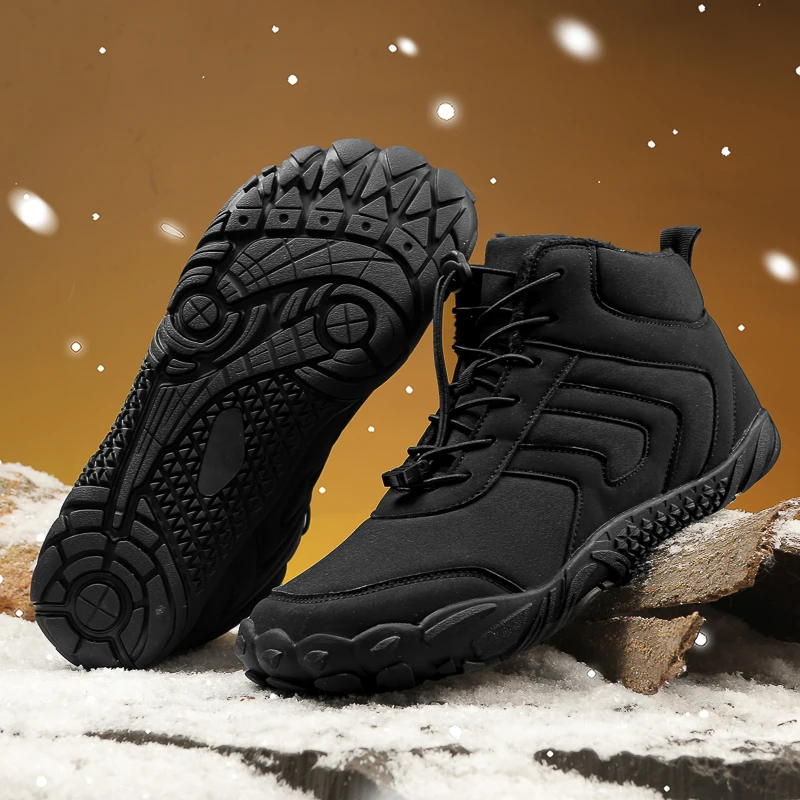 Hot Tt Men's and Women's Warm Cotton Shoes, Anti-Kick and Anti-Collision Five-Toe Wide Palm Toe, Snow Boots for Couples