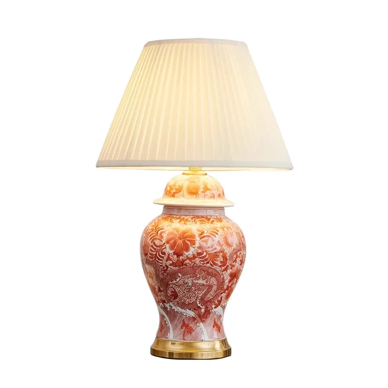 

Ceramic table lamp Classical Chinese living room sofa edge decoration bedside table lamp