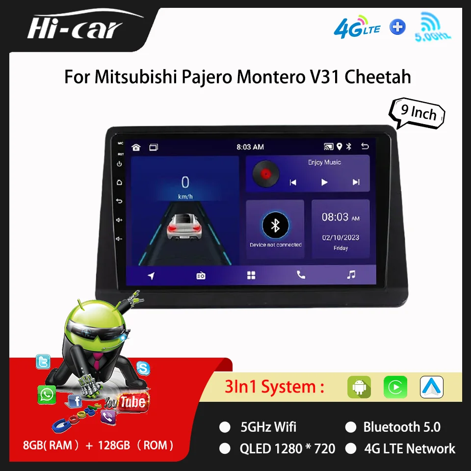 

2Din Android Car Radio for Mitsubishi Pajero Montero V31 Cheetah CarPlay&Android Multimedia Video Player Head Unit Radio Stereo