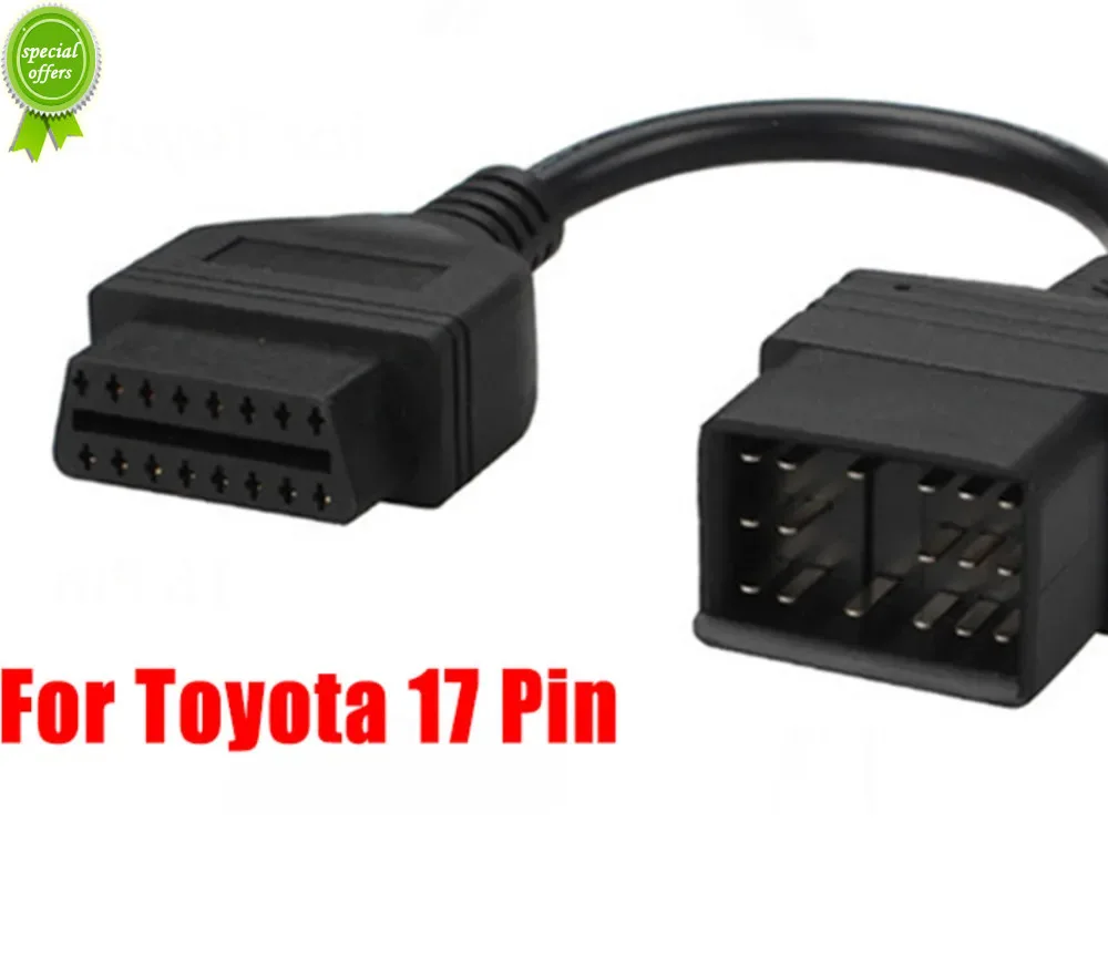 2024 For Toyot-a 17pin To 16pin Obd2 Cable Female OBD 2 Cable Connector OBD2 Adapter Repairing Cable Fit Toyota 17 Pin