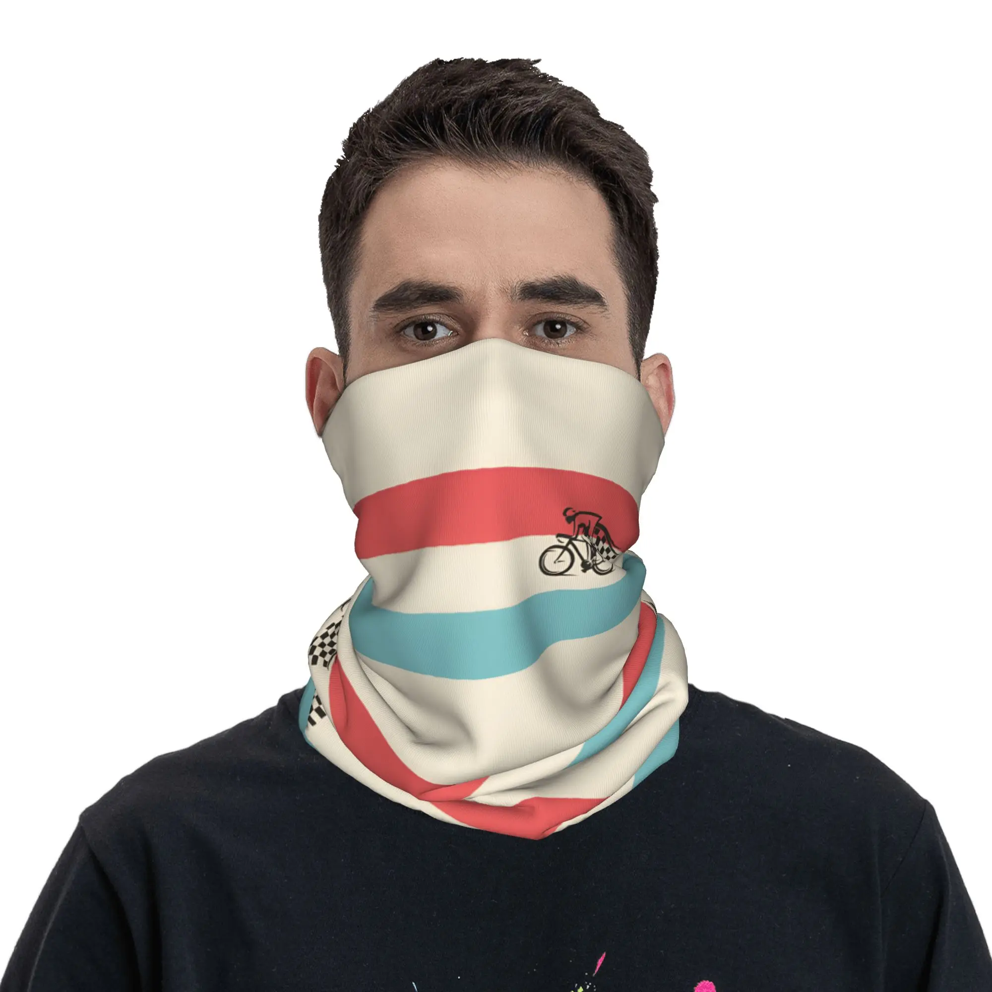 Custom France TDF Tour  Bandana Neck Warmer Women Men Winter Ski Tube Scarf Gaiter  Face Cover