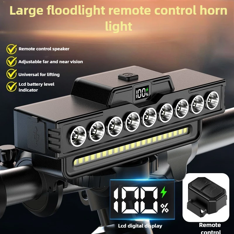 

2-in-1 Bike Front Light&Safety Horn - Ultra Bright LED Beam,Loud Electric Bell,IPX6 Waterproof for Safe Night Cycling Adventures