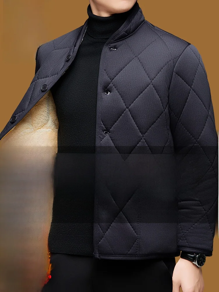 

Kangaroo Winter Thiened Fce Lined Loose Fit Stand Collar Cotton Jaet Men's Warm Casual Sle Faion Urban Clothing