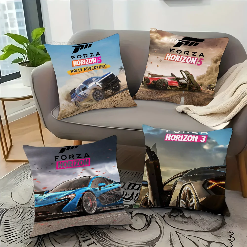 Forza H-Horizon 5 لعبة كيس وسادة وسادة مربعة غرفة نوم أريكة الترفيه الراحة وسادة سيارة غرفة المعيشة ديكور المنزل 40X40