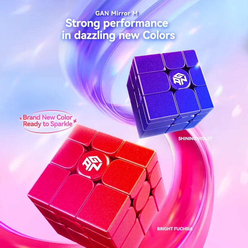 [Socube] Gan Mirror Cube GAN Mirro 3X3 Magnetic Red Purple UV Speed Cube Gan Mirror M Fidget Toys Cubo Magico Puzzle