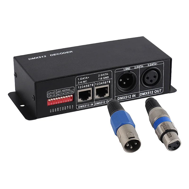 3 Kanaals DMX512 Decoder Dc 12V-24V Rgb Led Controller Project Console Voor 5050 3528 Led Strip lamp Tape Stage Licht