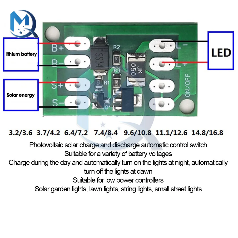 Contrôleur de Charge de générateur solaire, contrôle automatique de l\'éclairage, interrupteur de Circuit, panneau de Charge de batterie au Lithium,