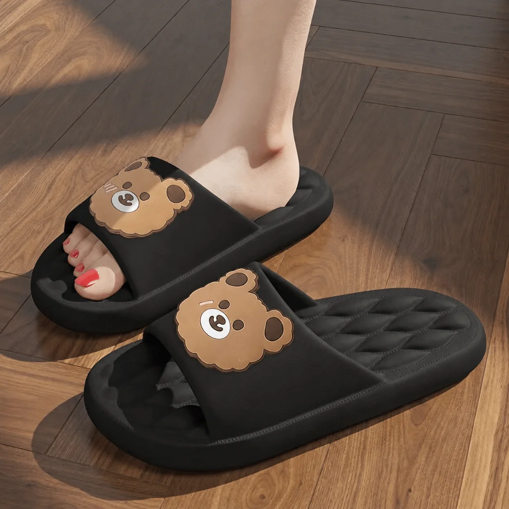Fashion Thick Sole Women Summer Slippers Non-slip Wear-resisting Bathroom Bath Slippers Soft Lightweight Beach Slides for Bath