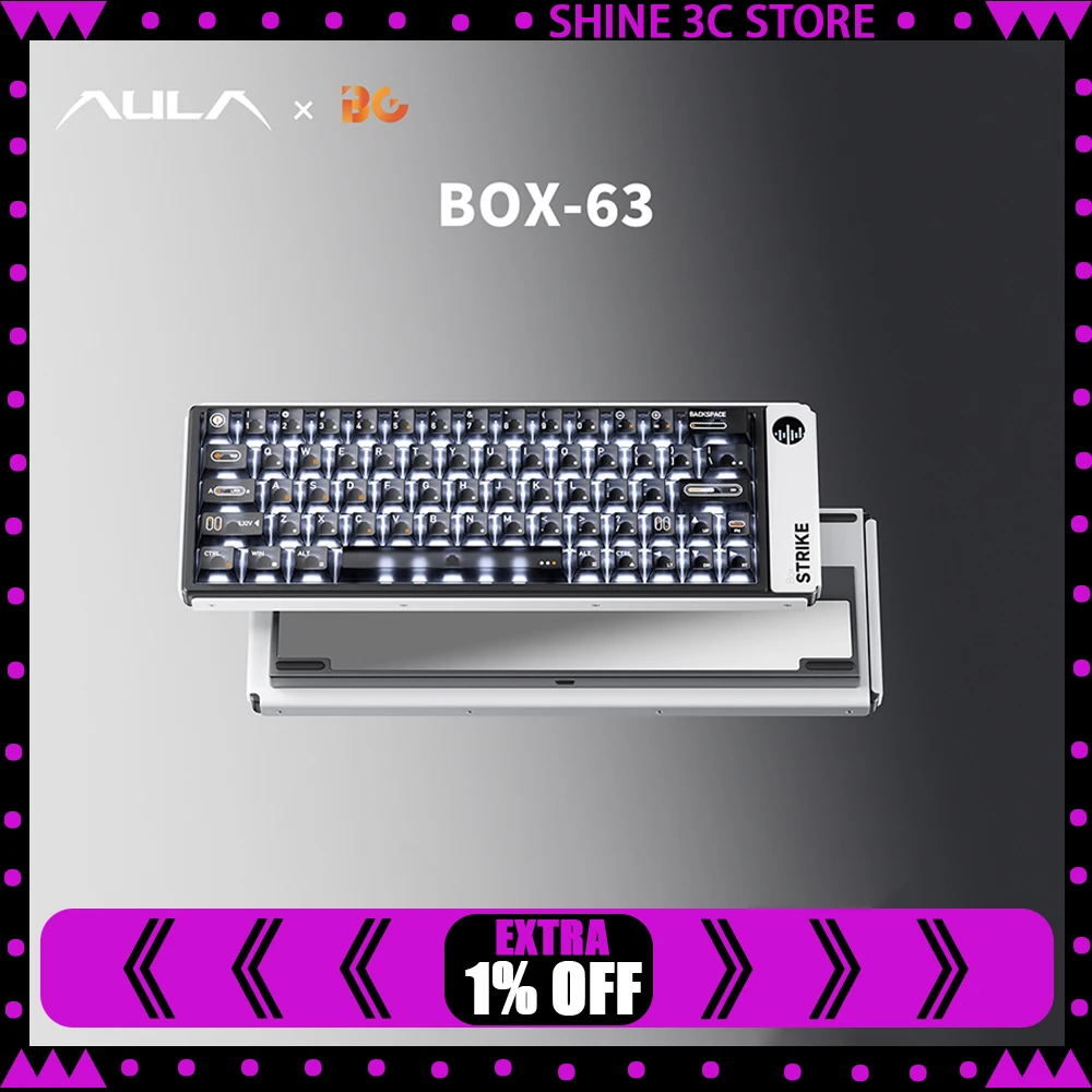 Gaming Keyboard Hall Effect Switches - AULA BOX63 Keyboard Mekanis dengan Switch