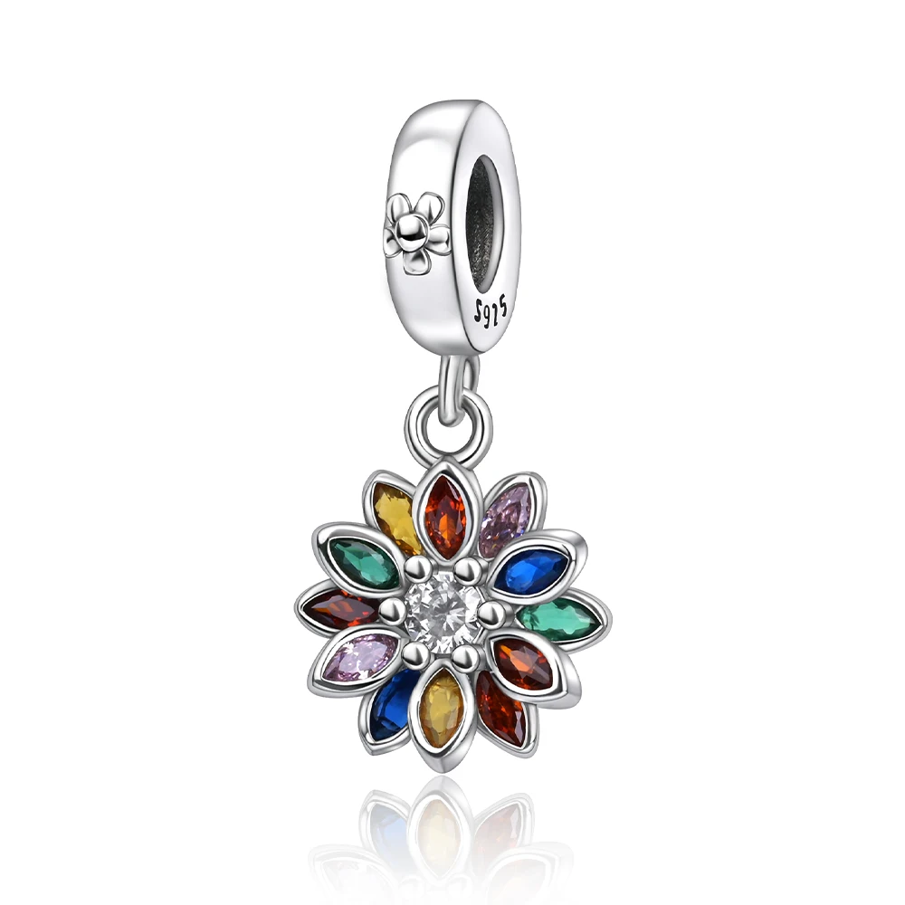 

Ahthen 925 Sterling Silver Hot Sale Beads Flower Dangle Charm fit Snake Chain Bracelets Necklaces for Women Jewelry Making