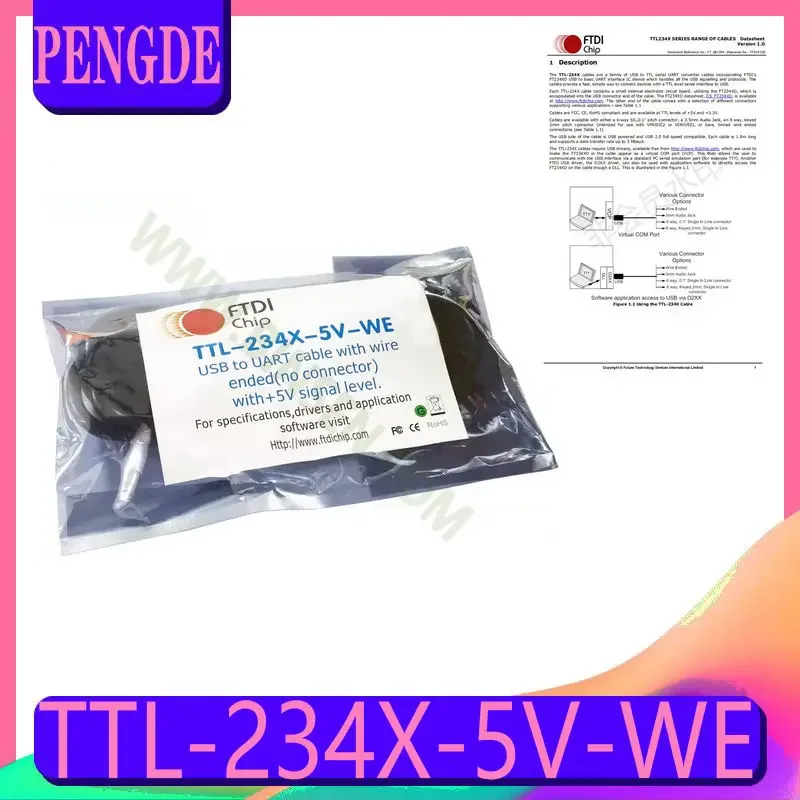 

Original spot TTL-234X-5V-WE USB to UART cable with +5V TTL level UART signal