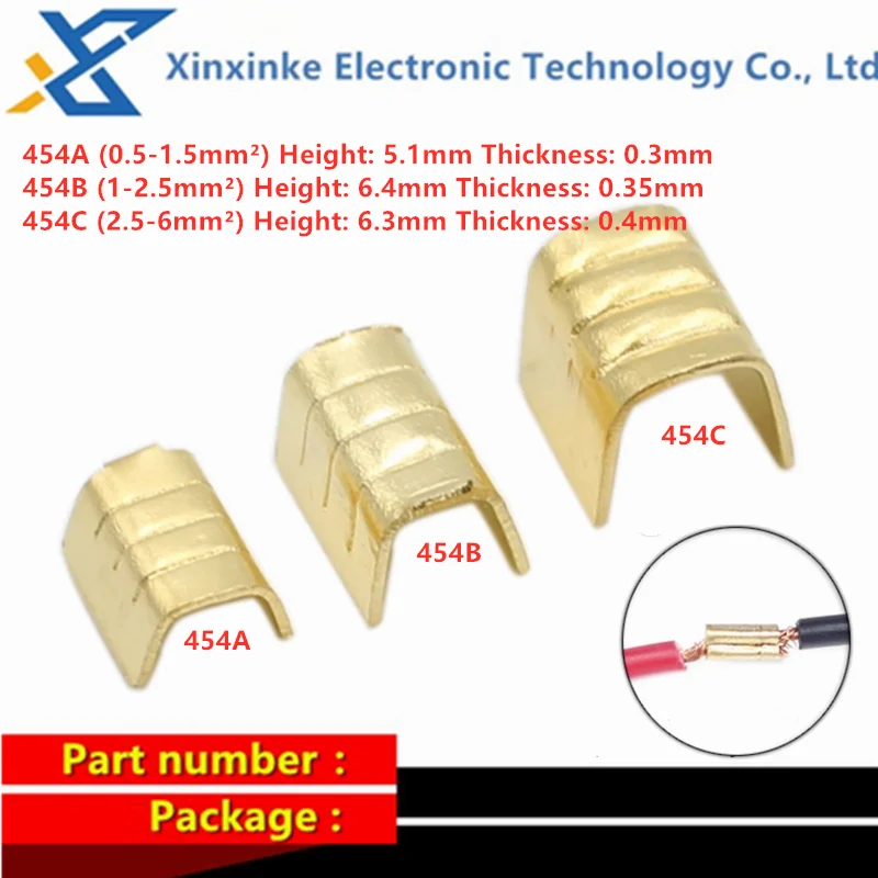 100PCS 454A 454B 454C 0.3MM 0.35mm 0.4MM U-shaped Terminal Wiring Strip Cold Insertion Connector Buckle 2 Wire Crimp Connector