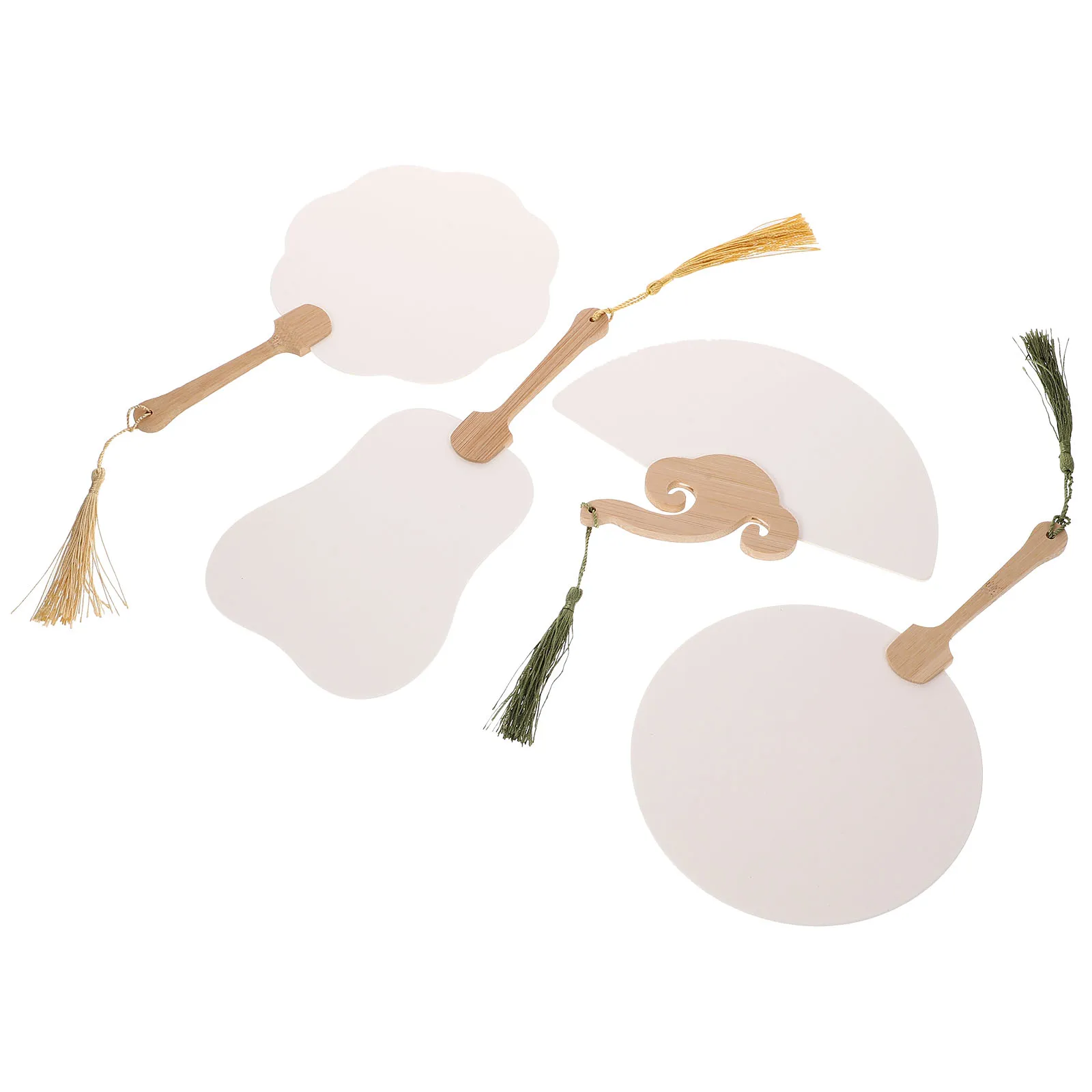 

4pcs Blank Rice Paper Fans DIY Painting H Fan Lightweight Portable Craft Unfinished Decorative Graffiti Fans Stage Home Party