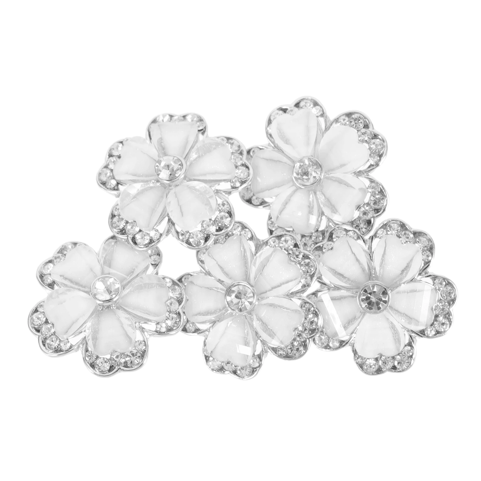 

5pcs Flower-shaped Buttons Decorative Delicate Buttons Sewing Clothes Accessories for Womens Shirts Coats DIY Handmade