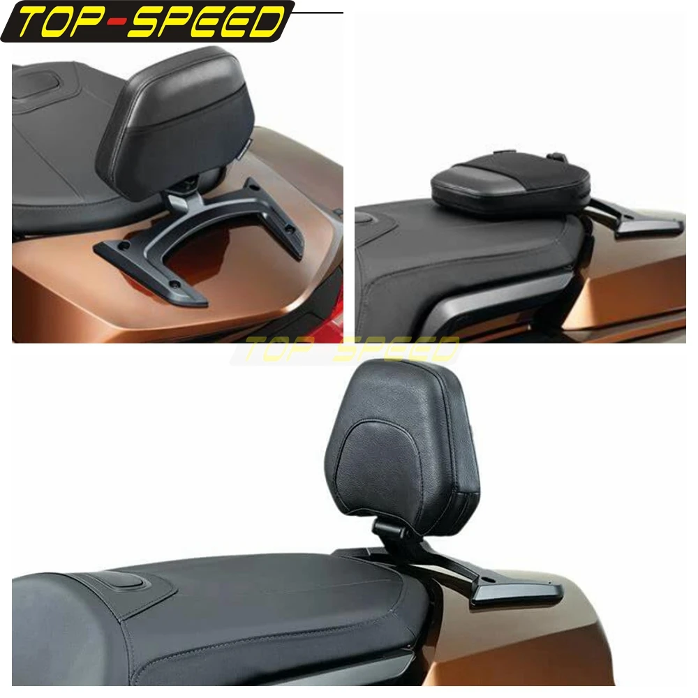 Adjustable Passenger Rear Backrest Pad Leather Black Cushion Kit For Honda Gold Wing GL 1800 GL 1800B Goldwing F6B F6C 2018-2021