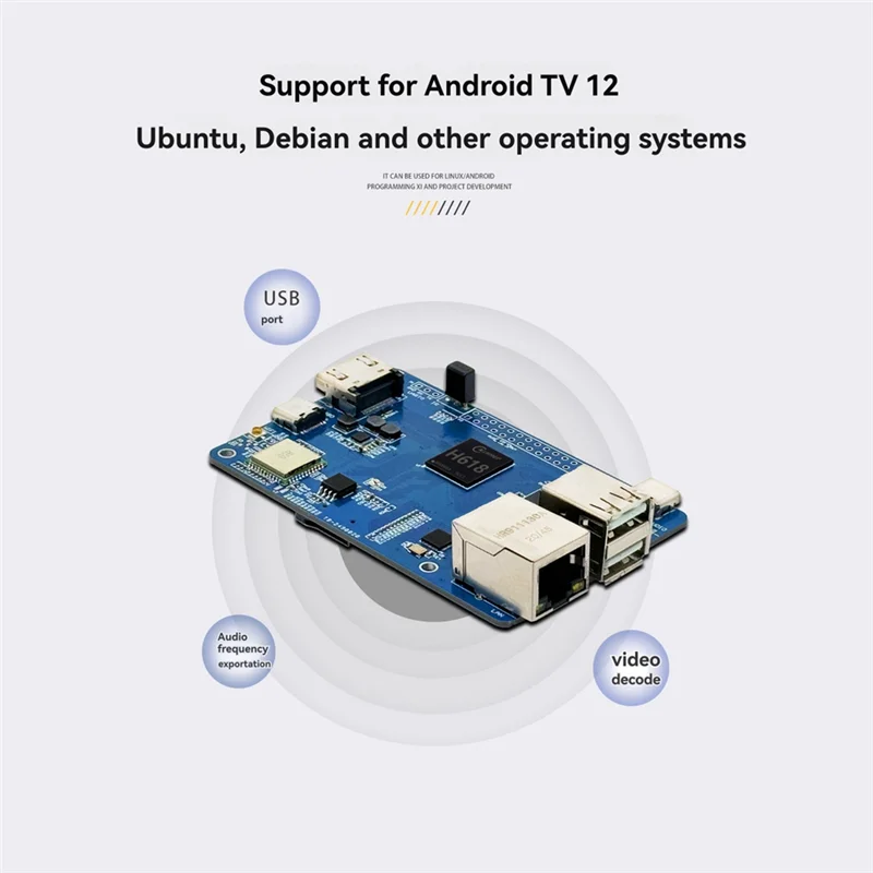 

H618 Development Board Allwinner H616 Mini PC 1G LPDDR4 For Linux/Android Support Android TV 12/Ubuntu/Debian Systemsn01r