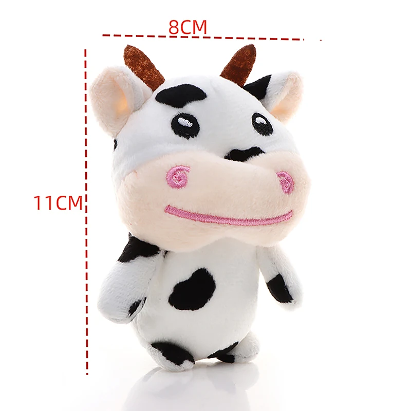 Cartoon Cute Cow Plush Toy Kawaii For Girls Cotton Animal Doll Filled Home Decoration Soft Animal Cattle Props Bag Pendant